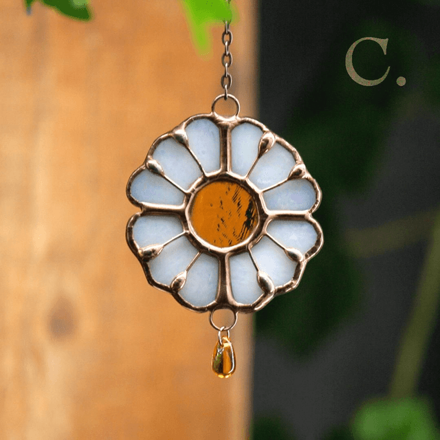 Mini marguerite blanche irisée 